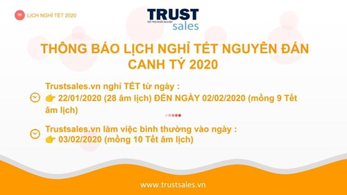 🎯 THÔNG BÁO LỊCH NGHỈ TẾT NGUYÊN ĐÁN CANH TÝ 2020❗