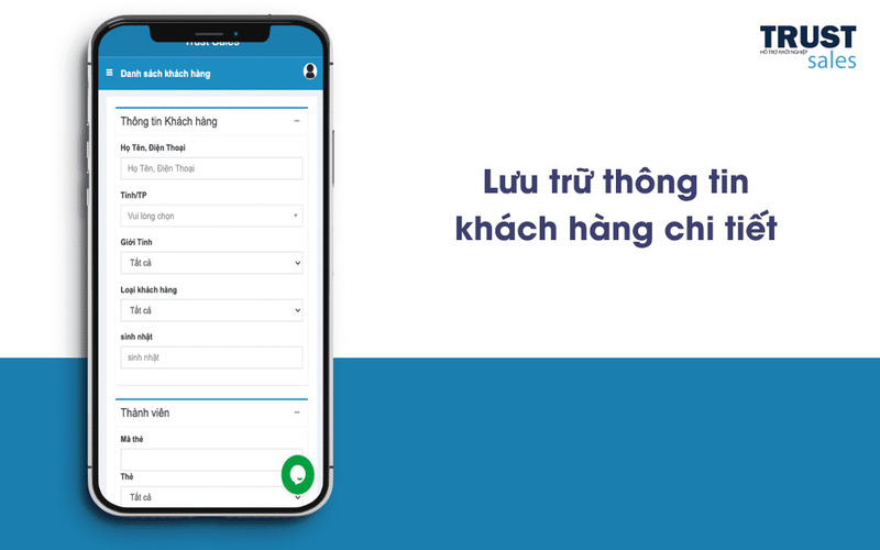 ứng dụng quản lý khách hàng - TrustSales